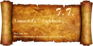 Tamaskó Taddeus névjegykártya